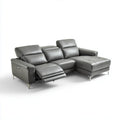 Canapé d'angle relaxant 3 places gris foncé en similicuir PU avec méridienne 260 x 165 x 102 cm