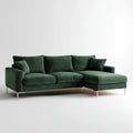 Canapé d'angle réversible 3 places vert foncé en polyester 245 x 160 x 85 cm
