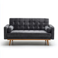 Canapé 3 places gris anthracite 180 x 82 x 84 cm en velours polyester rectangulaire