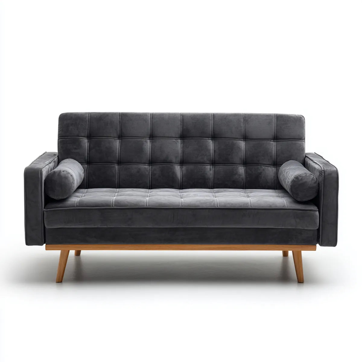 Canapé 3 places gris anthracite 180 x 82 x 84 cm en velours polyester rectangulaire