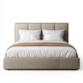 Lit double rembourré taupe 160 x 200 cm en polyester forme rectangulaire